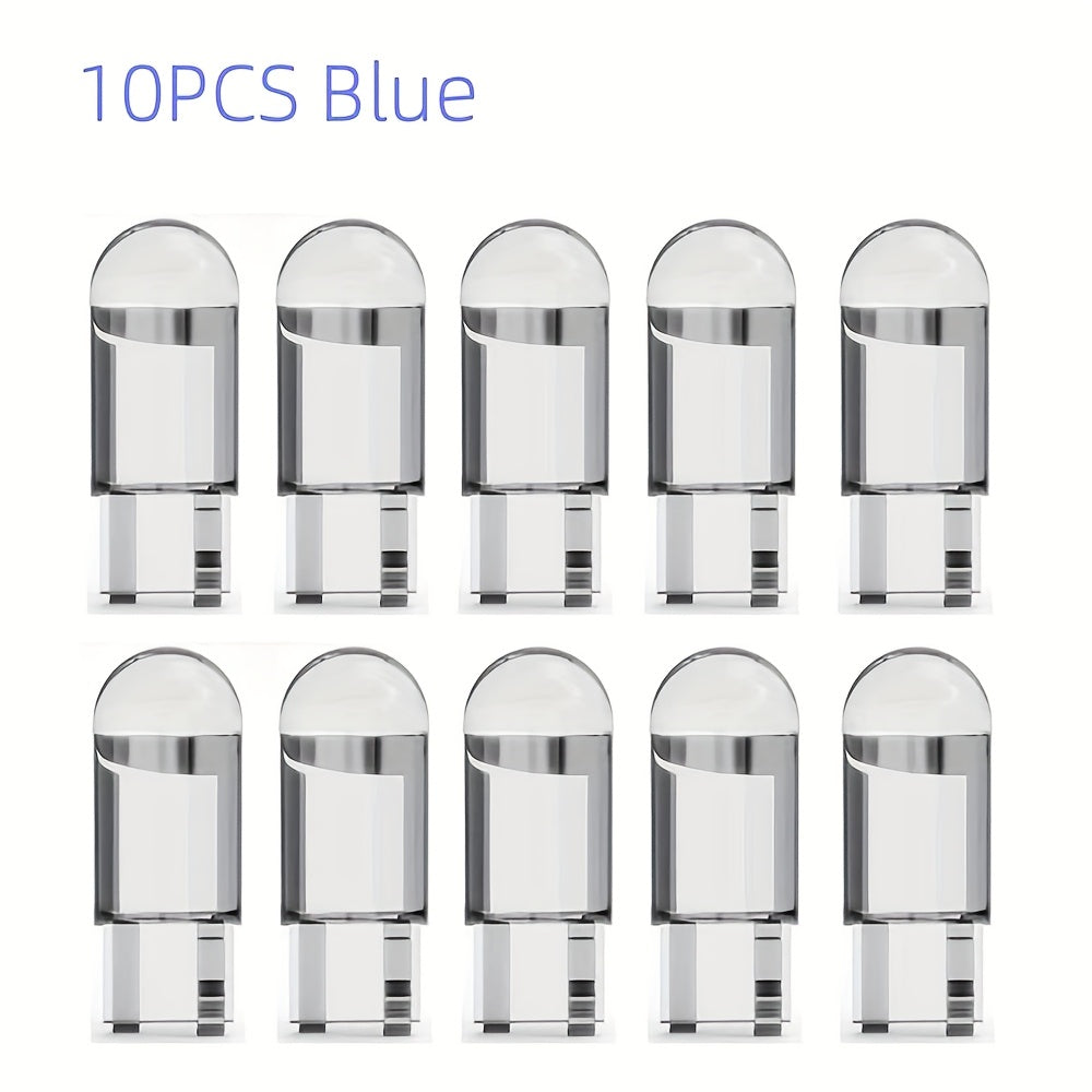 10 piezas de luces LED T10 para interior de coche, 12V, luz blanca brillante, base de cristal, bombillas automotrices