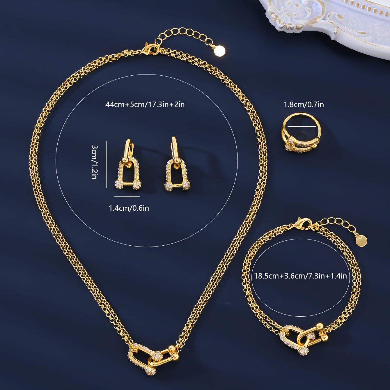 Women's Jewelry Set Copper 18K Gold Plated Synthetic Zirconia Gift Party