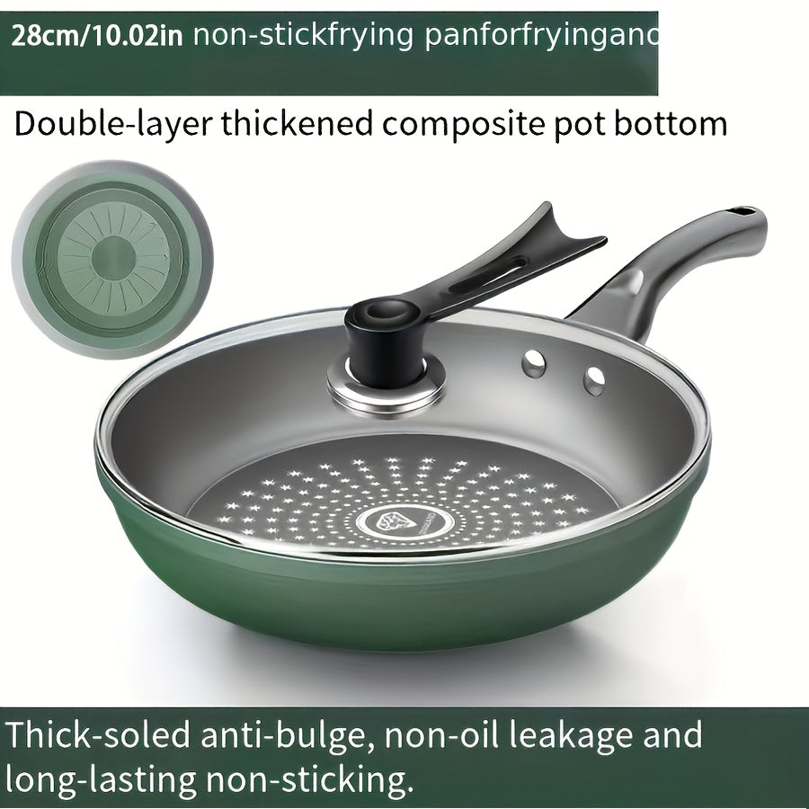 Non-Stick Iron Frying Pan for Induction and Gas Stove Oil-Free Cooking Multi-Function