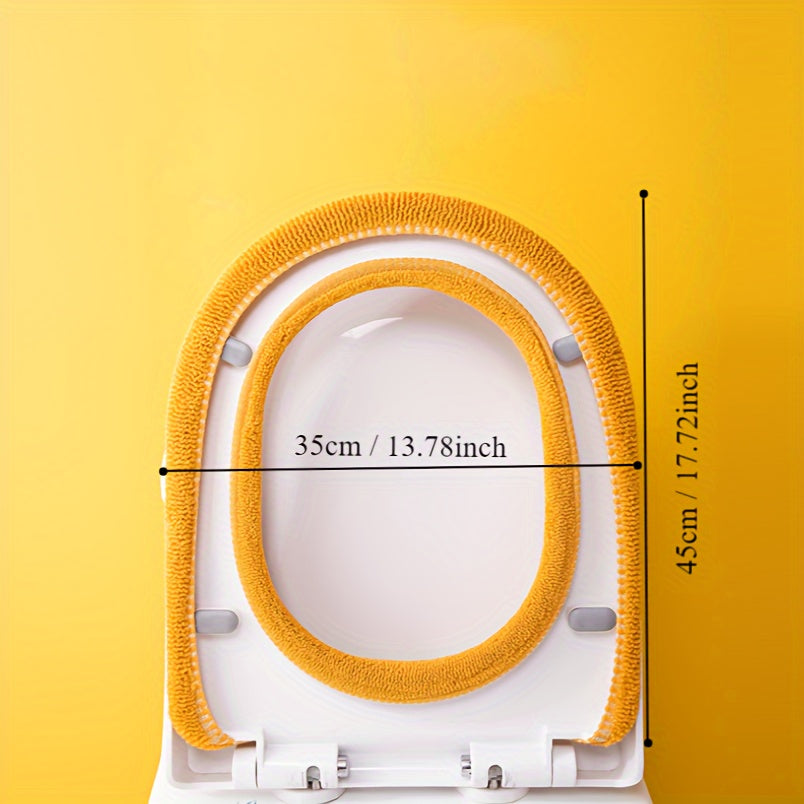 Soft Cartoon Solid Color Toilet Seat Cover with Handle