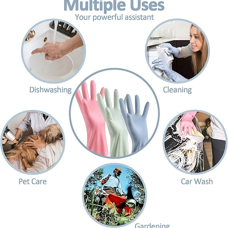 Premium qalinlashtirilgan kauchuk qo‘lqoplar, suv o'tkazmaydigan, uy va bog‘ni tozalash uchun