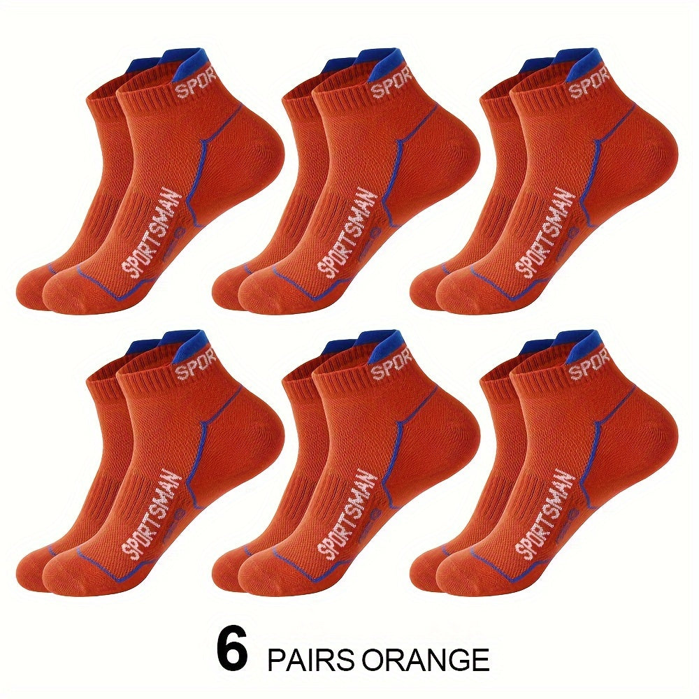 Men's Short Socks 6 Pairs Breathable Sweat-Absorbing All-Season Casual Low-Cut