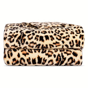 Cheetah Print Plush Fleece Blanket for Sofa Bed Couch Double Side Cozy Throw