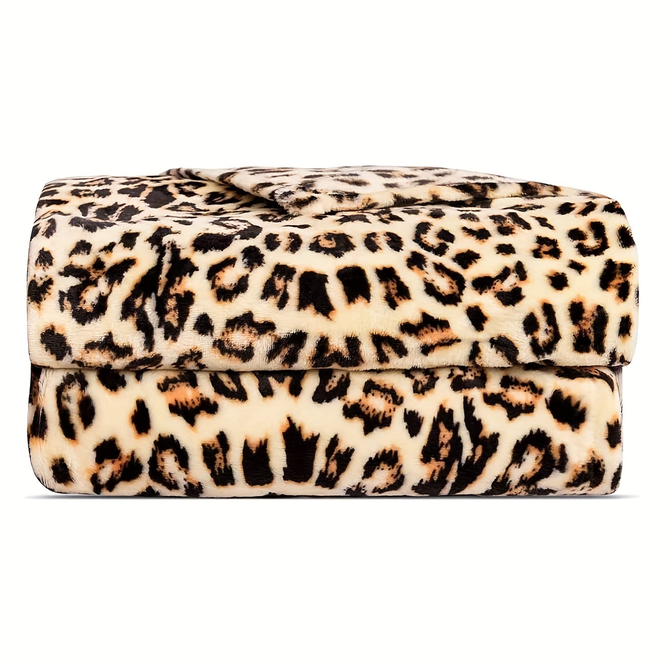 Cheetah Print Plush Fleece Blanket for Sofa Bed Couch Double Side Cozy Throw