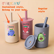 Personalized 6oz Kids Water Cup with Straw and Lid, Unbreakable, BPA Free