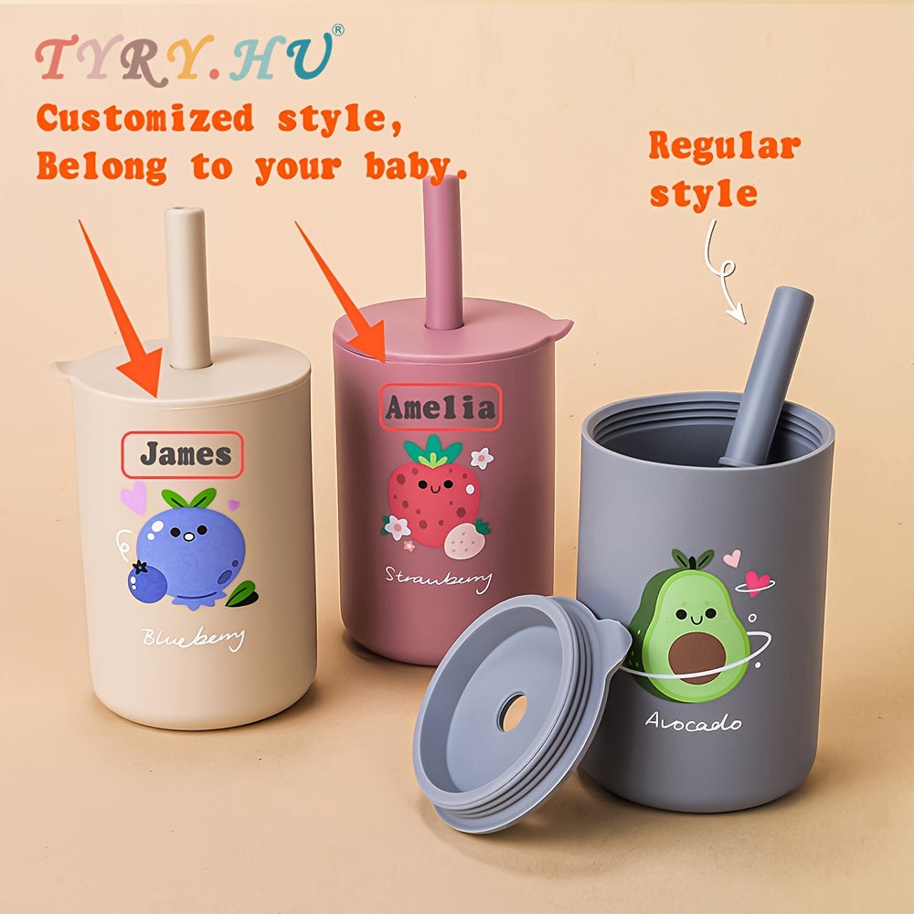 Personalized 6oz Kids Water Cup with Straw and Lid, Unbreakable, BPA Free