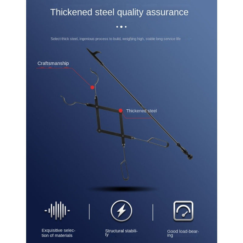 Foldable Fireplace Fire Tongs with Iron Handle for Campfire and Home Use