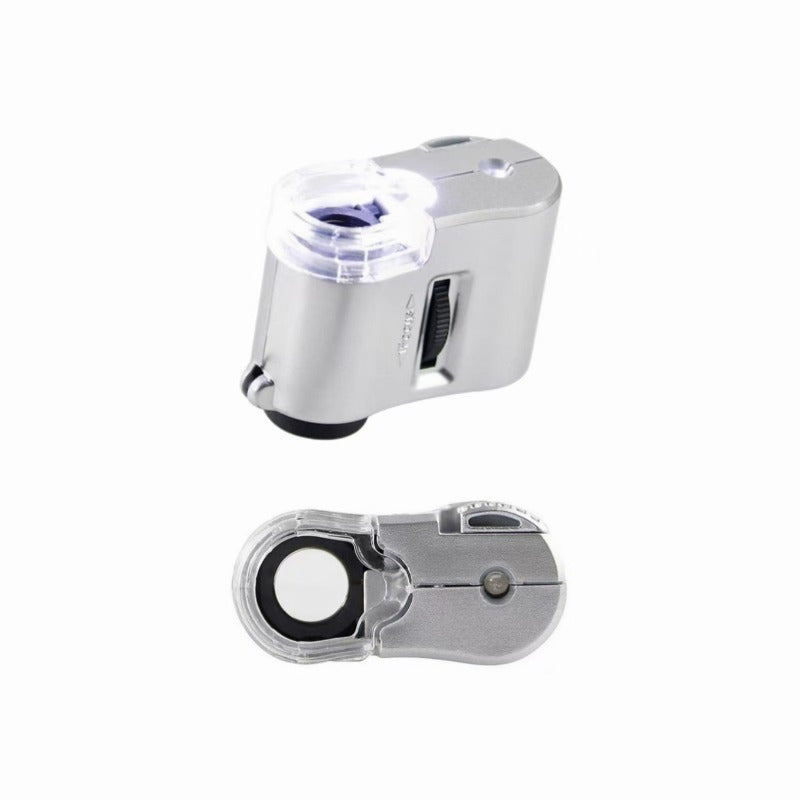 60x Handheld LED Magnifier for Jewelry Currency Detection and DIY Crafts