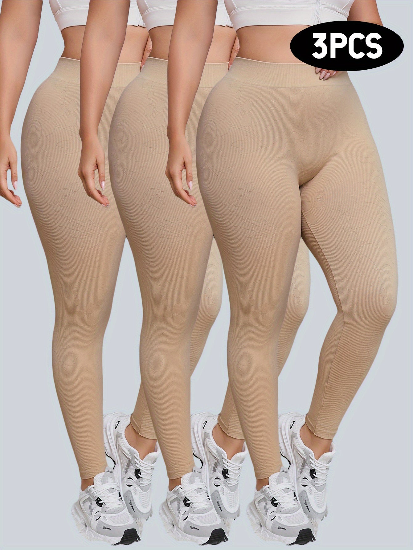 Women's Plus Size Seamless High-Waisted Yoga Leggings Tummy Control