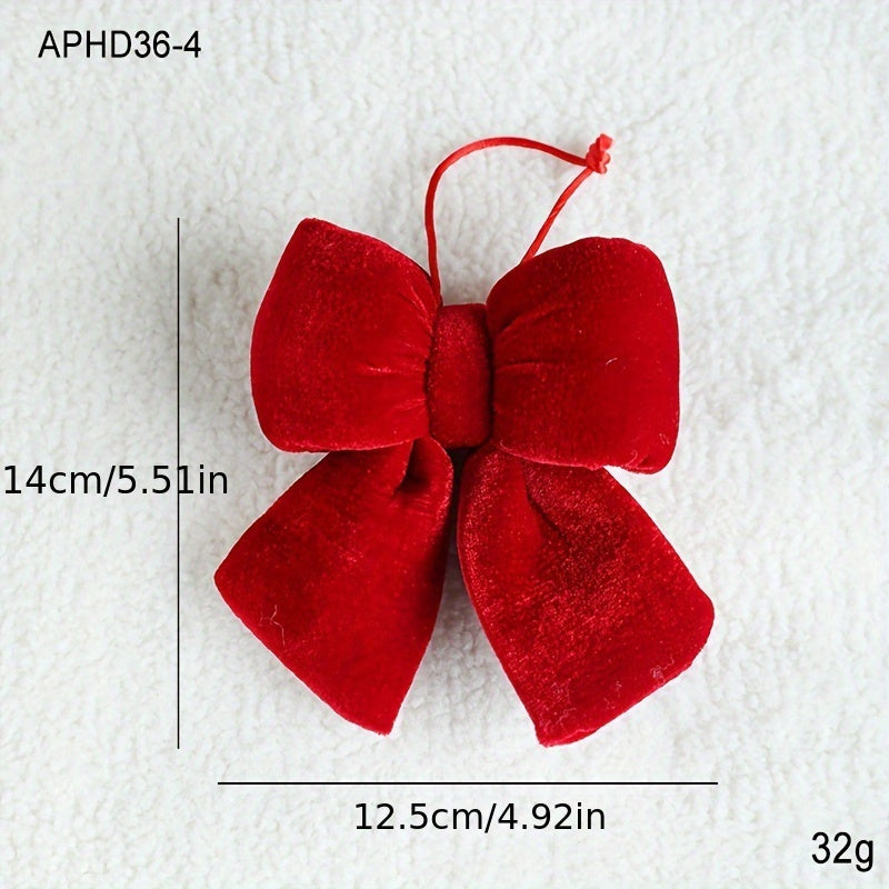 Christmas Decorations Set with Red Velvet Bows for Fireplace and Railings