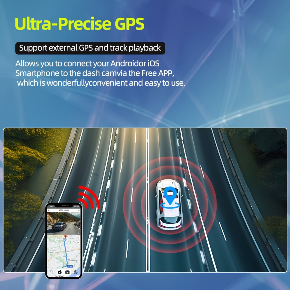 Wireless 4-Channel GPS Dash Cam with 24-Hour Parking Mode and 360° Recording