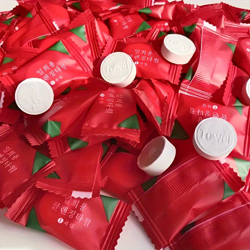 50 Compressed Round Face Cloths for Travel Makeup Removal and Facial Cleansing