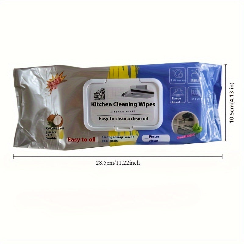 Thickened Kitchen Cleaning Wipes 80pcs Heavy-Duty Oil Stain Remover Non-Toxic