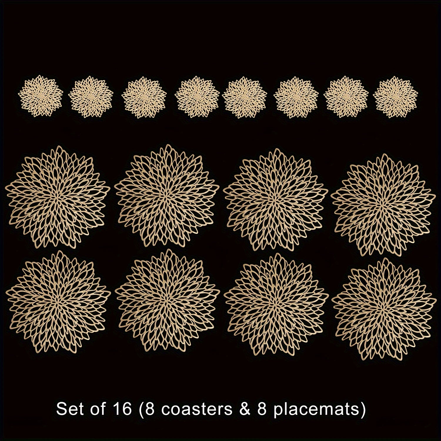 Сет подставок под горячее и коастеров с цветами гибискуса для отелей, ресторанов и кухонь. Устойчивы к теплу и не скользят. Доступны в наборах по 4, 8, 12 и 16 штук.