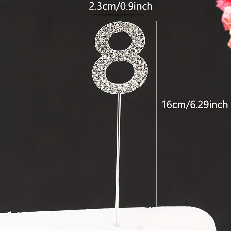 Gold or Silver Rhinestone Cake Topper for Birthdays Weddings and Showers