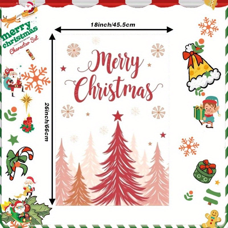 Christmas Tree Snowflake Towel Gift Decoration 18x66cm White