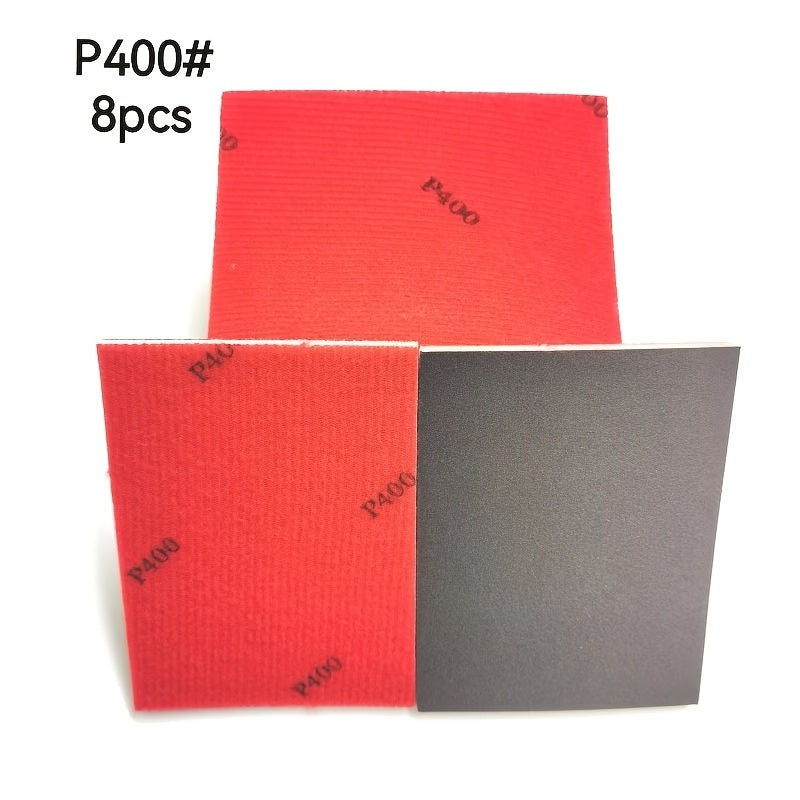 8 Pcs Ultra-Fine Sand Sponge Pads 400-3000 Grit for Wood Metal Dry Wet Sanding