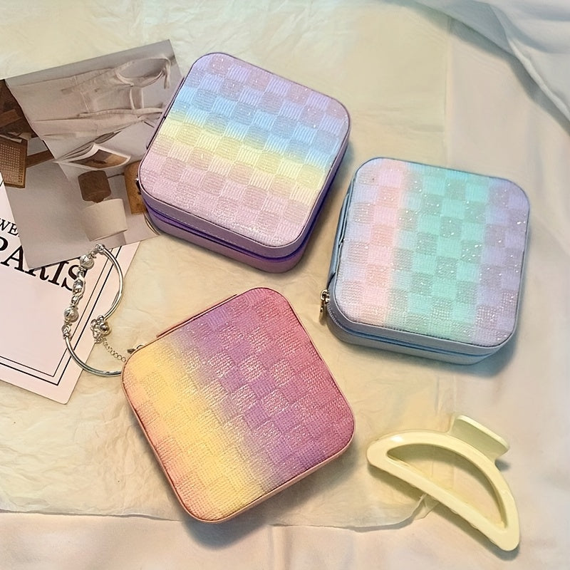 Шкатулка для хранения украшений для серег, ожерелий, колец, маленький дорожный органайзер