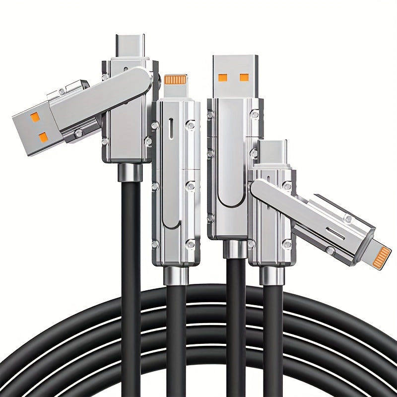 4-in-1 Data Cable for iPhone, Samsung, Honor, Xiaomi Fast Charging 100W