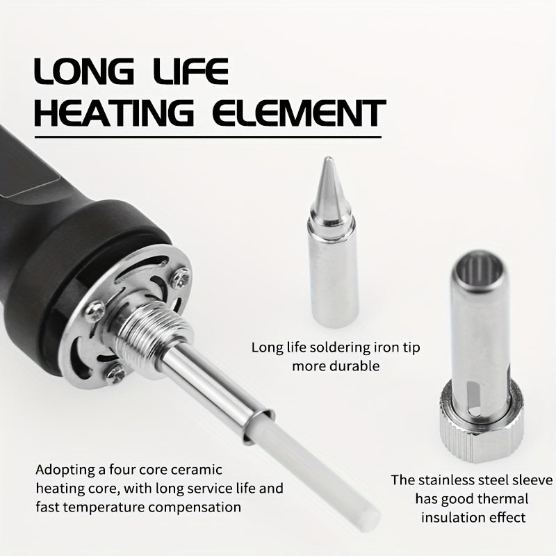 Набор из 4 цифровых паяльников с ЖК-дисплеем и регулируемой температурой 180-520°C для самостоятельных ремонтов