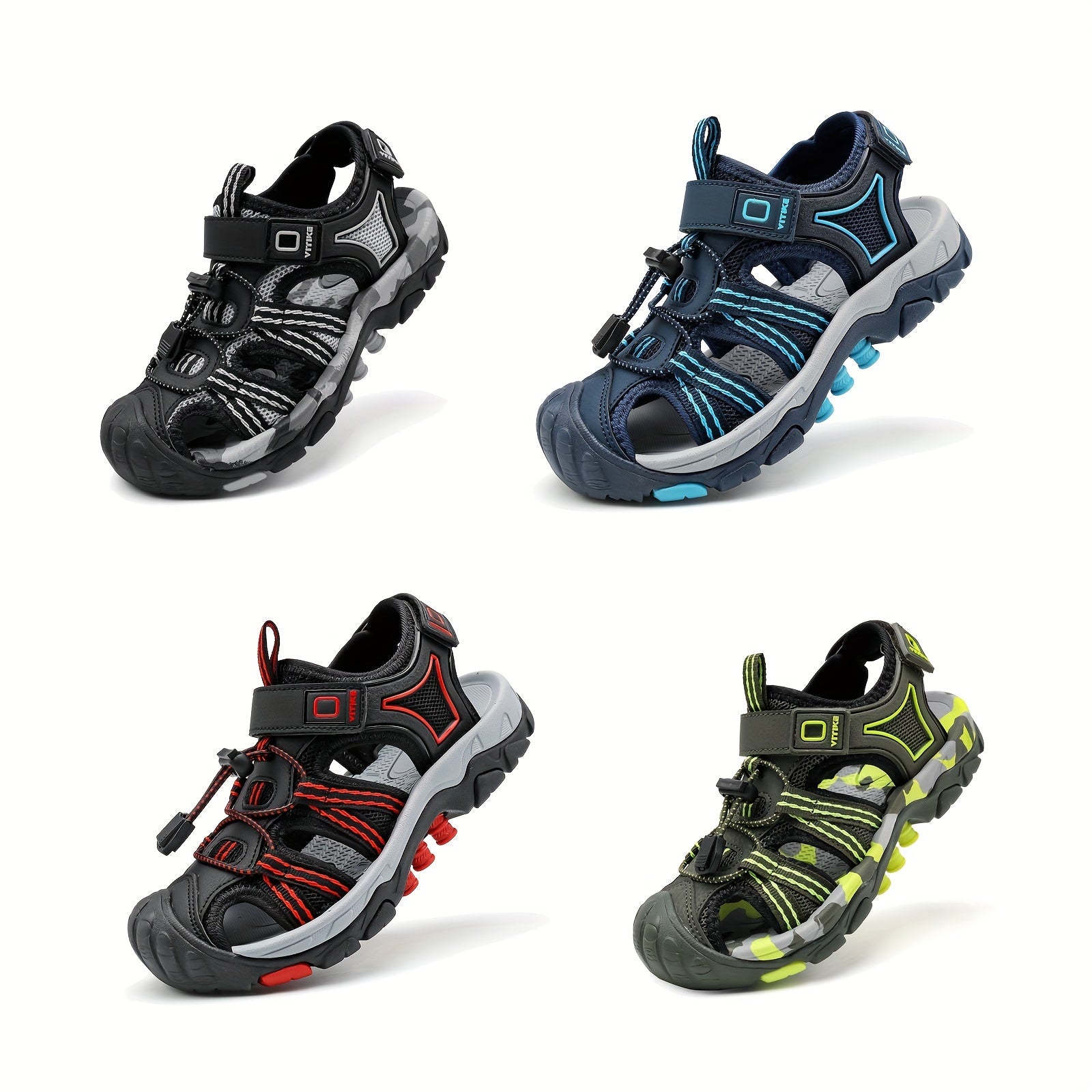 Kids' Camo Sports Sandals Closed Toe Hook-and-Loop Strappy Beach Pool Spring Summer