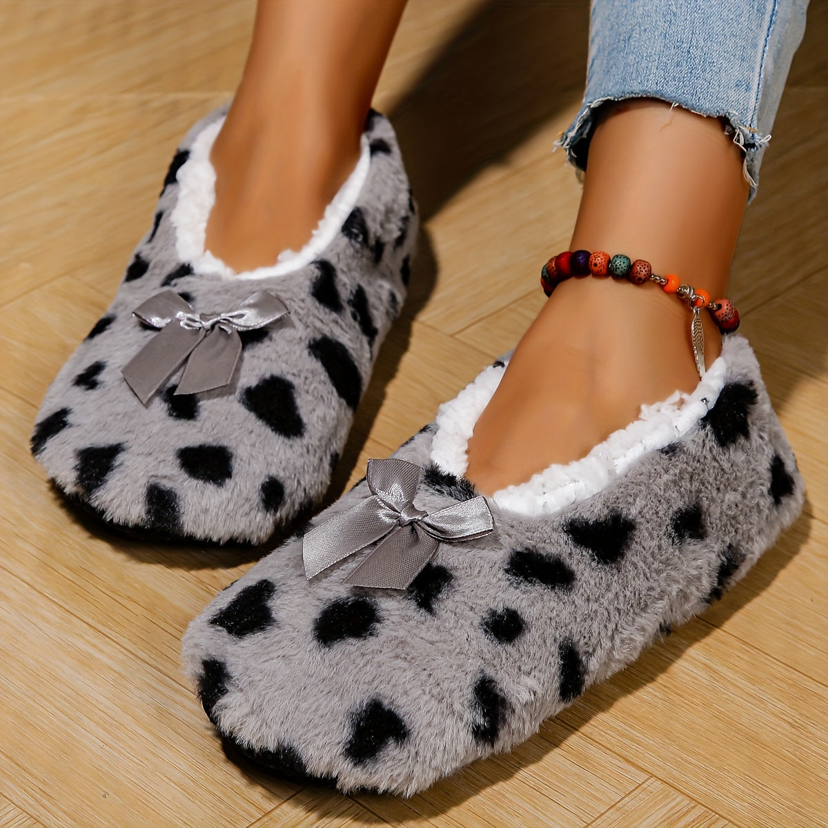 Women's Plush Fleece Indoor House Slippers Non-Slip Breathable Casual Pair