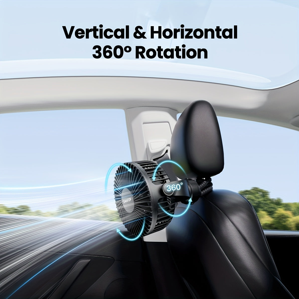 Rechargeable Portable Clip-On Fan with 3 Speed Settings, 360° Rotation for Stroller or Desk Use