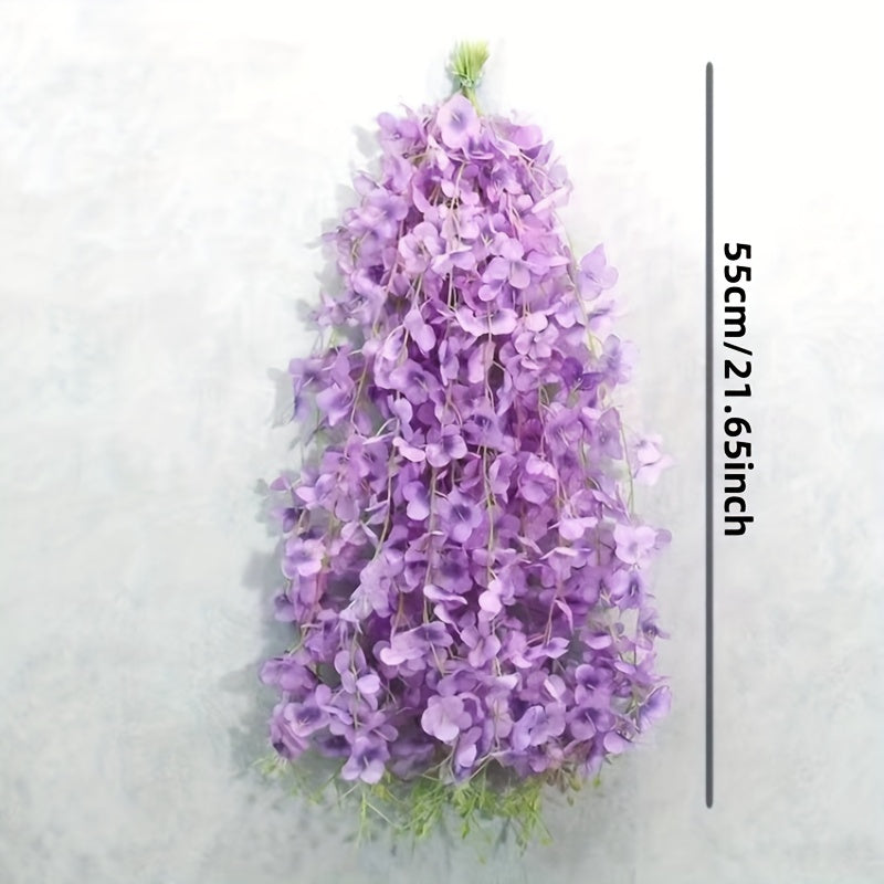 10 piezas de flores artificiales de vid púrpura para decoración de bodas y vacaciones al aire libre