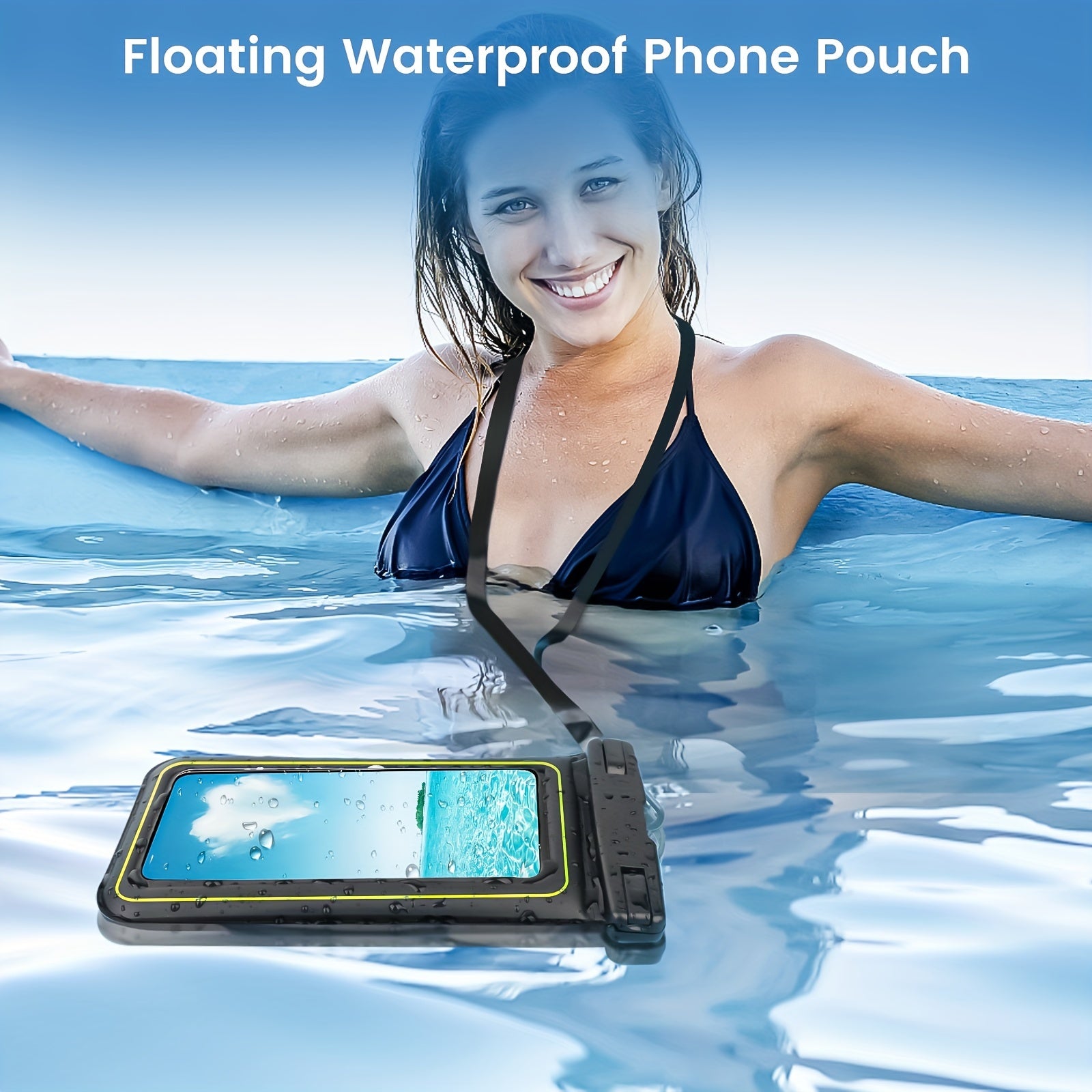 Waterproof Phone Case with Lanyard for Phones Up to 6.8 Inches for Water Activities