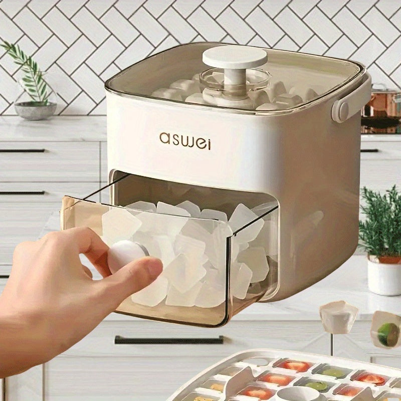 Compact 48-Count Ice Maker Double Layer Food Grade Space-Saving for Home Office Outdoor