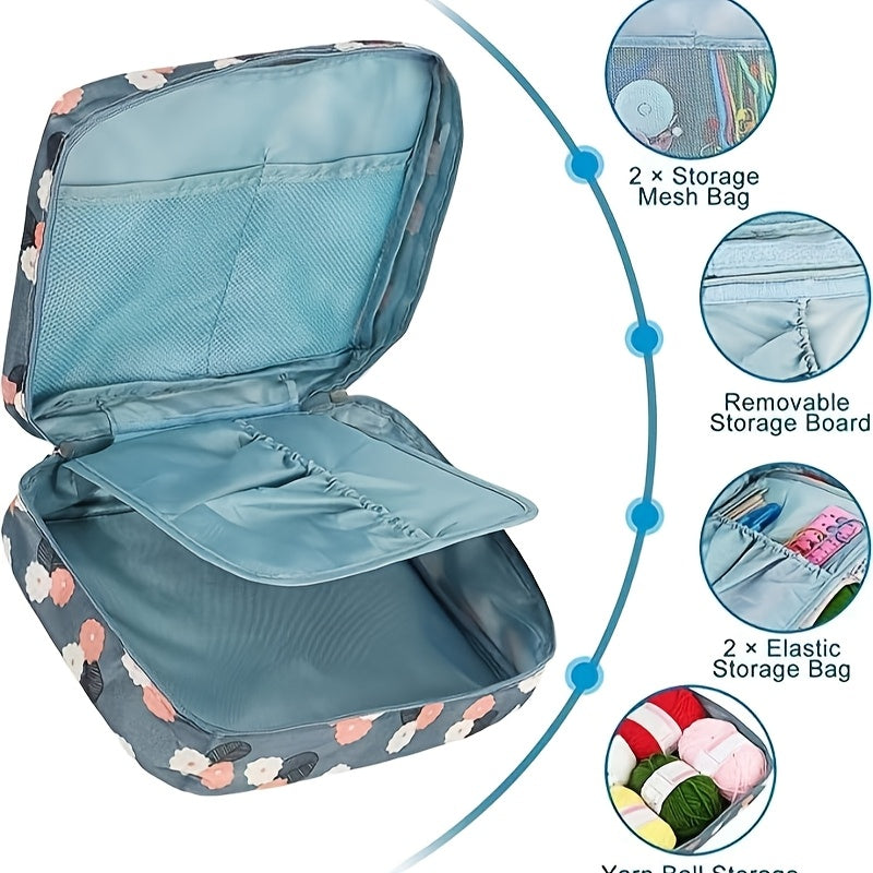 Beginner Crochet Kit with Yarn Hooks and Storage Bag in Vibrant Colors