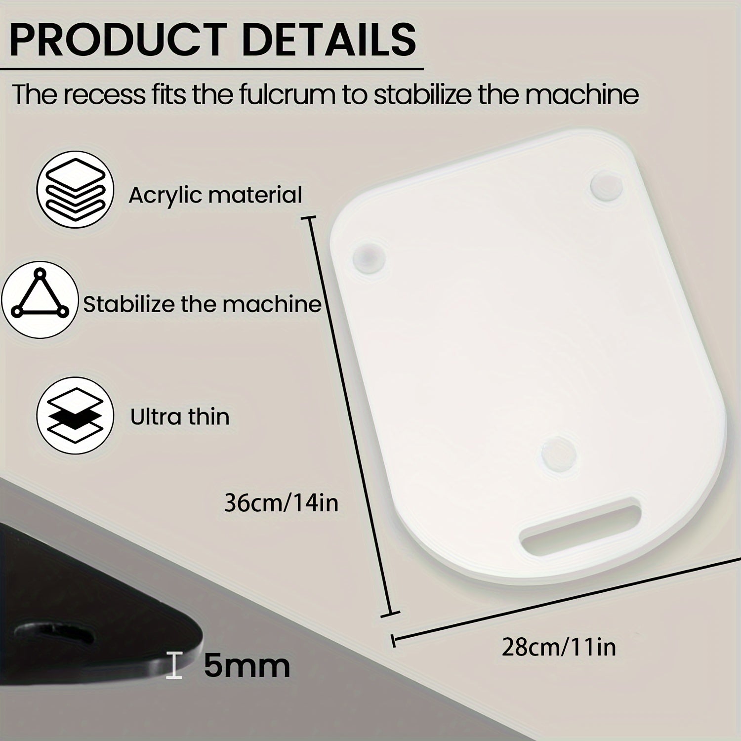 Нескользящая акриловая подложка для миксера черная и белая