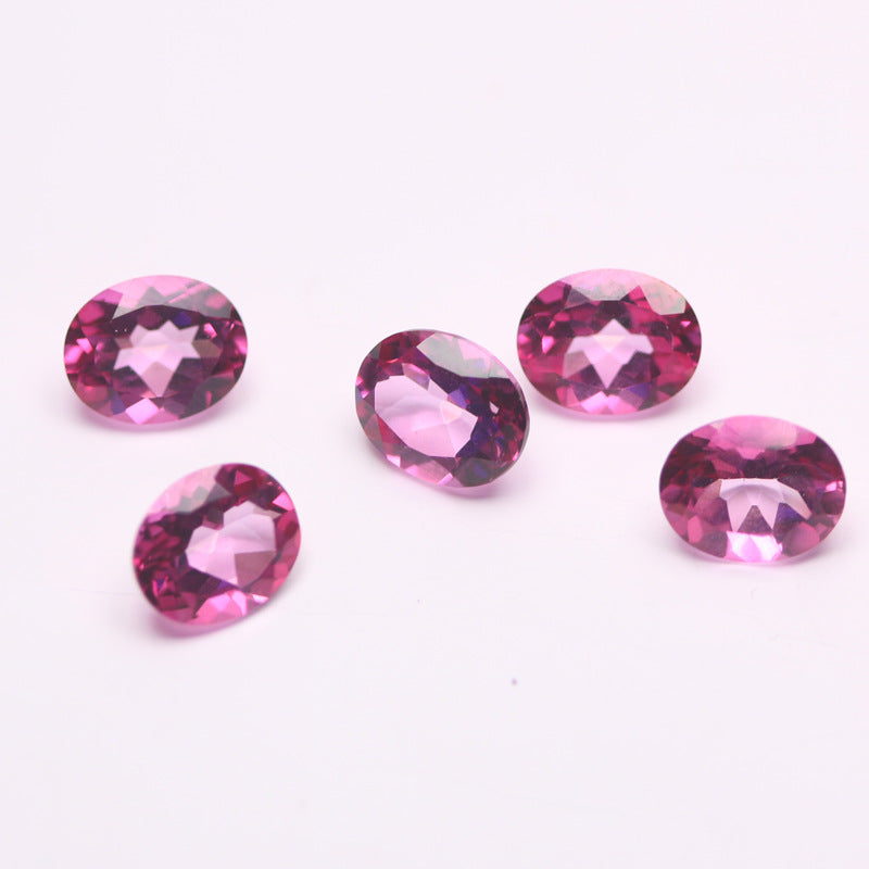 Кольцо в форме яйца с голубым топазом и розовым топазом с кристально чистыми драгоценными камнями