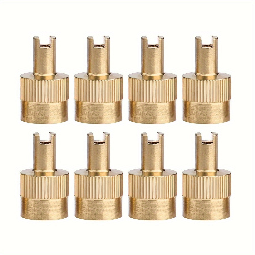 Full Copper Tire Valve Caps Set for Cars Durable Replacement (8 Pack)