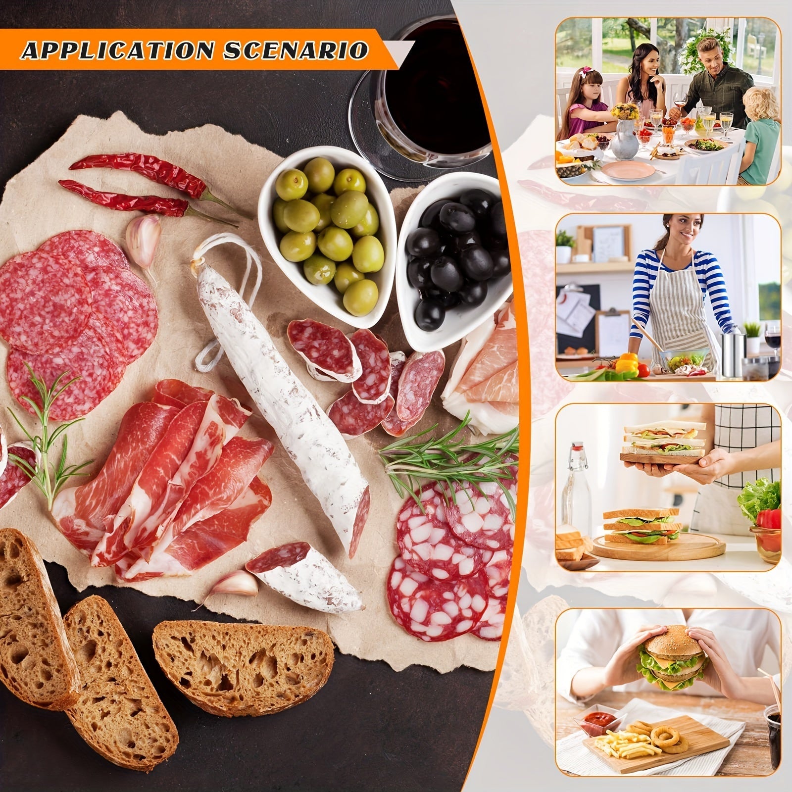 Prensa de carne de acero inoxidable con termómetro 1.5L para sándwiches de tocino de charcutería