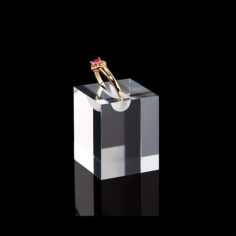 Set of 3 Clear Acrylic Jewelry Display Stands for Rings and Photo Props