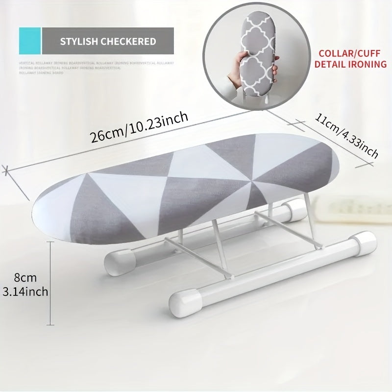 Durable Plastic and Iron Compact Mini Ironing Board for Collars and Cuffs