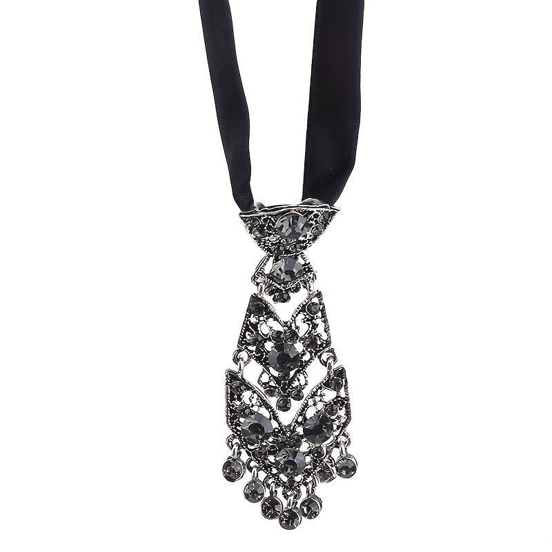Unisex Rhinestone Embellished Tie for Formal Events Wedding Accessories
