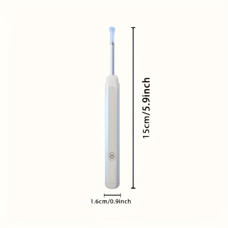 Kamerali yoritilgan quloq qopqog'ini tozalash vositasi, 6 ta silikon quloq qoshiqni o'z ichiga olgan 8 dona to'plam, qayta zaryadlanadigan litiy batareya, USB zaryadlash, 130mAh, zamonaviy quloq qopqog'ini olib tashlash aksessuar.