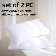 White Zippered Pillow Protectors Set Hotel Quality Breathable Soft 2 Pack