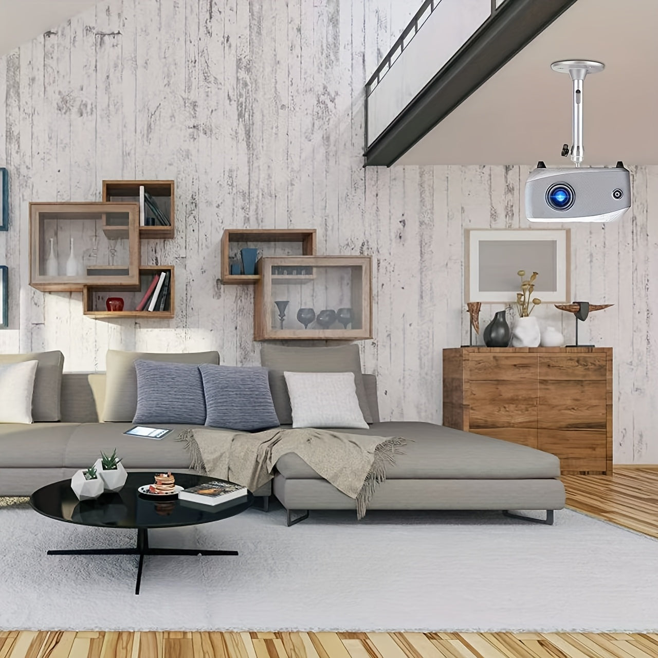 Soporte de montaje para proyector de techo y pared mini de aluminio, ajustable para vehículos automotores