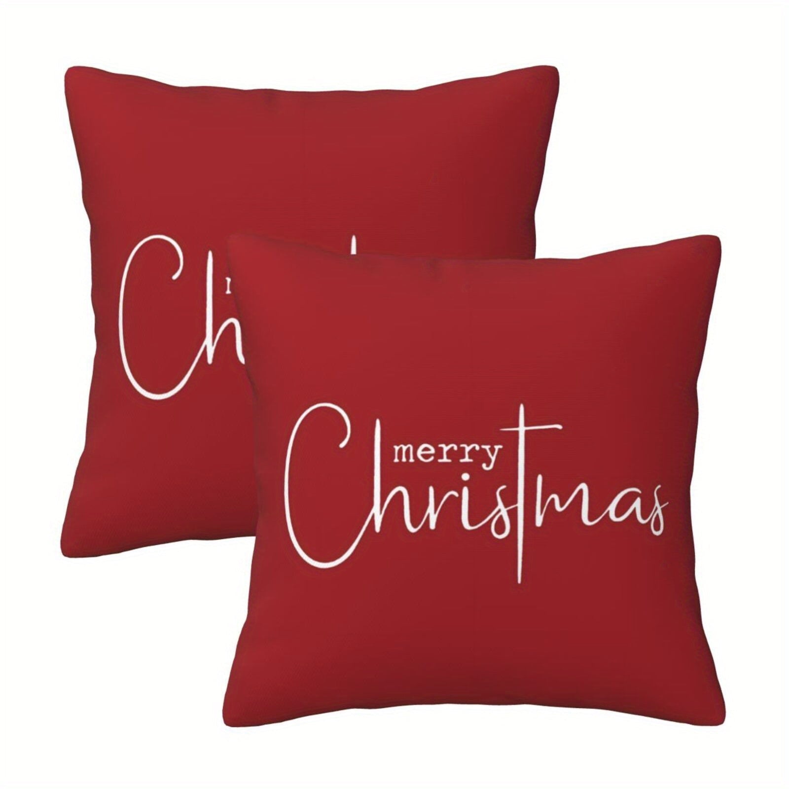 Christmas Themed Pillow Covers Set of 2 45x45cm Decorative Cushion Covers for Living Room and Bedroom