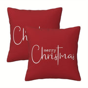 Christmas Themed Pillow Covers Set of 2 45x45cm Decorative Cushion Covers for Living Room and Bedroom
