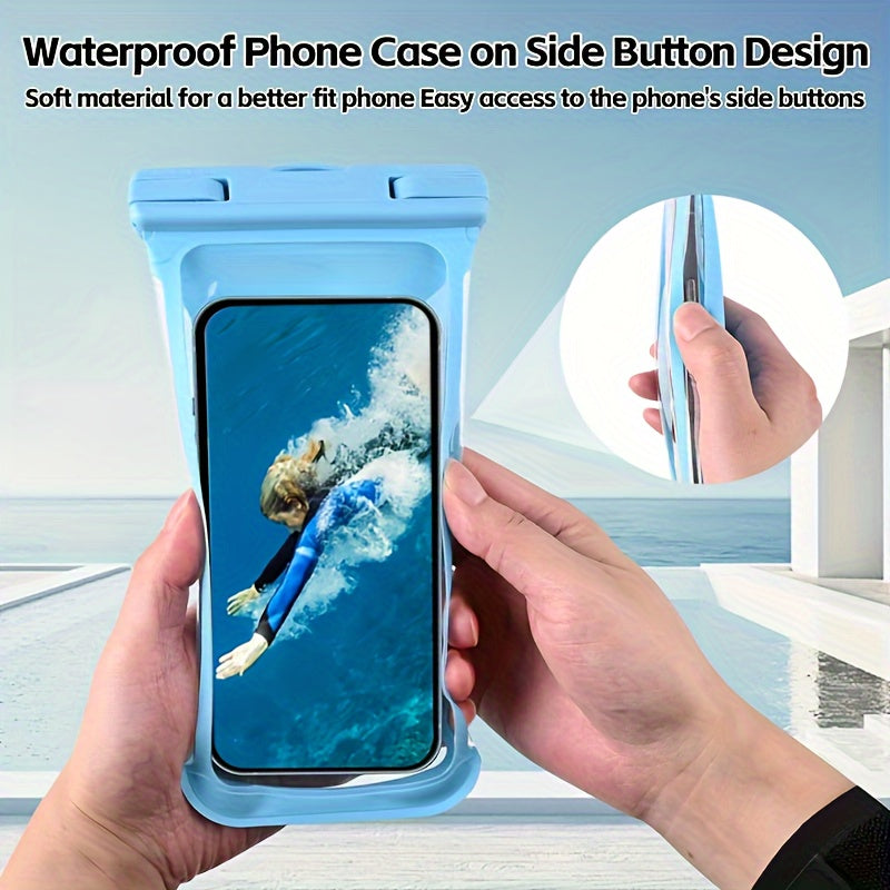 Waterproof Phone Pouch for 20.32 cm Smartphones with Neck Strap Water-Resistant Dry Bag for Beach Travel