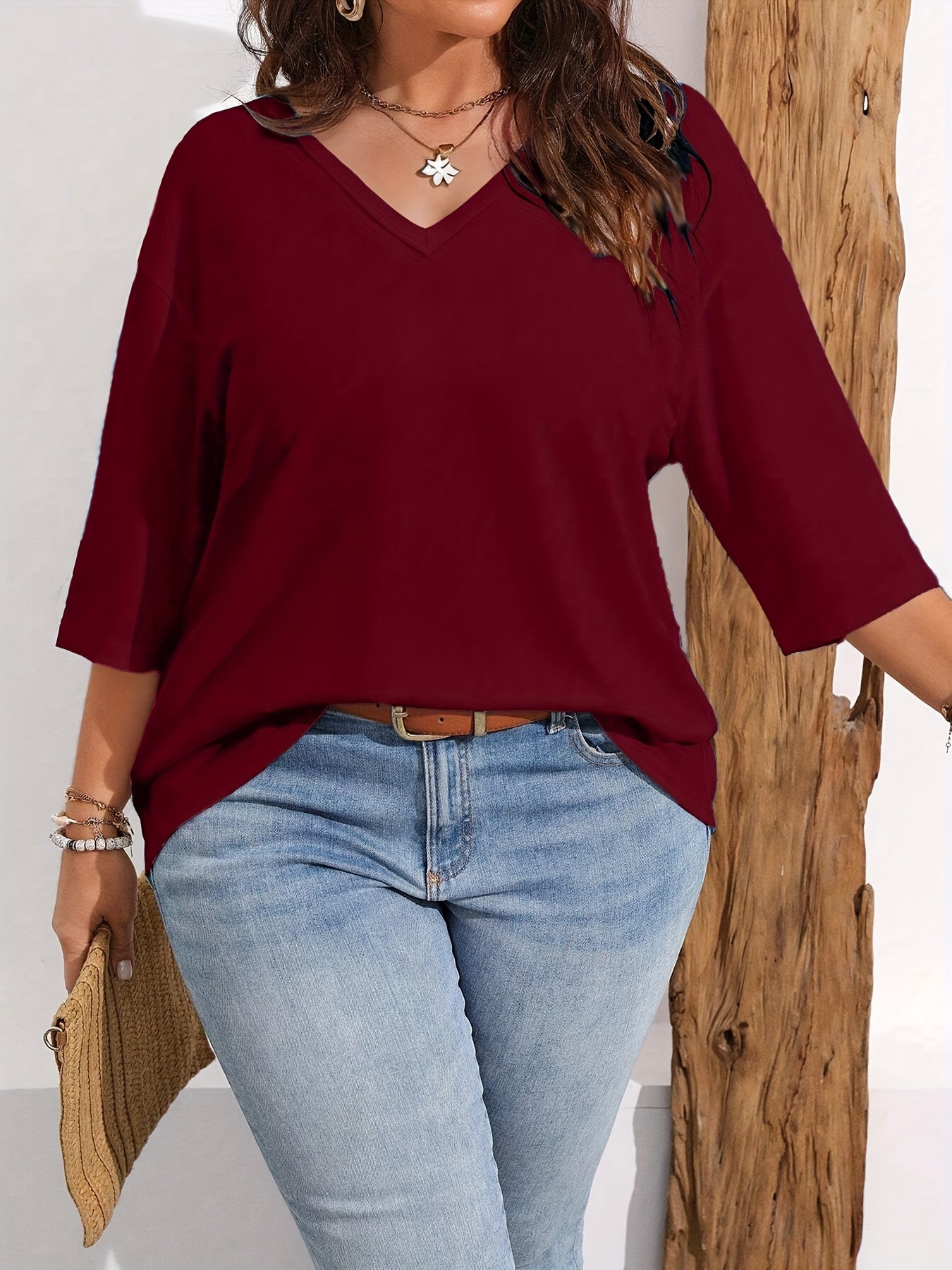 Plus Size Women's Spring Autumn Casual Solid Color Clothing