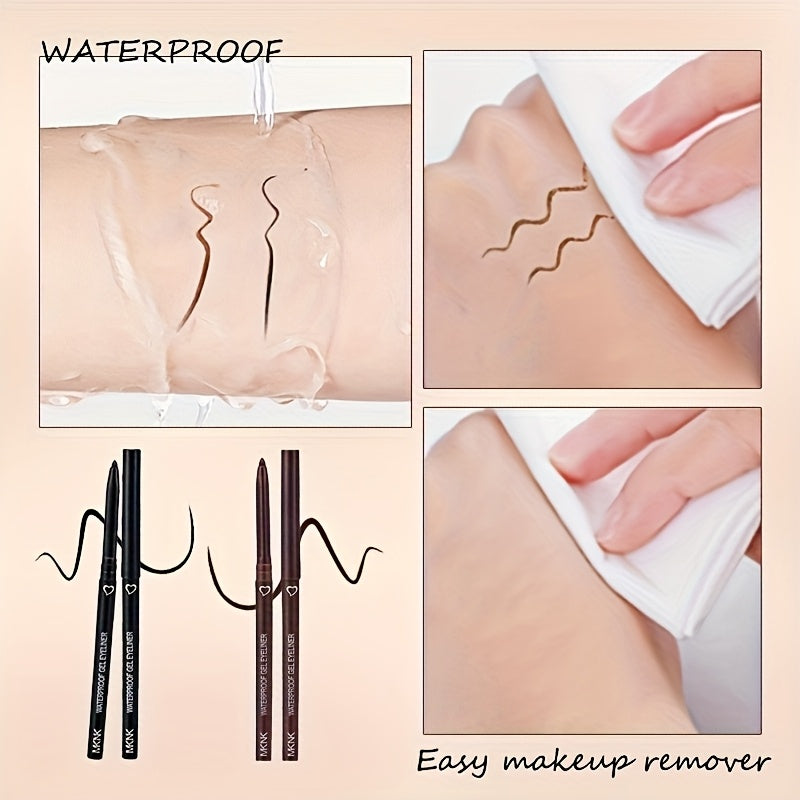 Pack de 3 bolígrafos de gel para ojos de mujer, a prueba de agua, de larga duración y resistente a las manchas