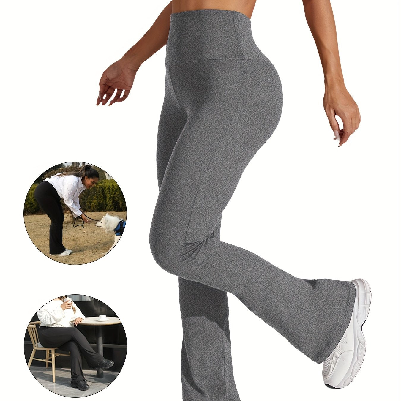 Plus o'lcham ayollar uchun yoga shimlari keng belbog'li yuqori qavatli kengaytirilgan oyoq