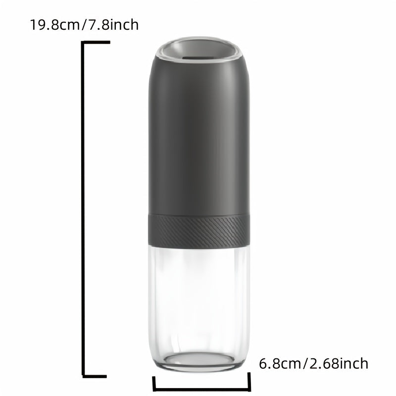 Gravity sensor bilan elektr qalampir maydalagich, qo'lda sozlash, shaffof keramika maydalash yadro, katta 176ml sig'im, LED ko'rsatkich. Turli xil ziravorlar uchun mos, 4A batareyadan foydalanadi.