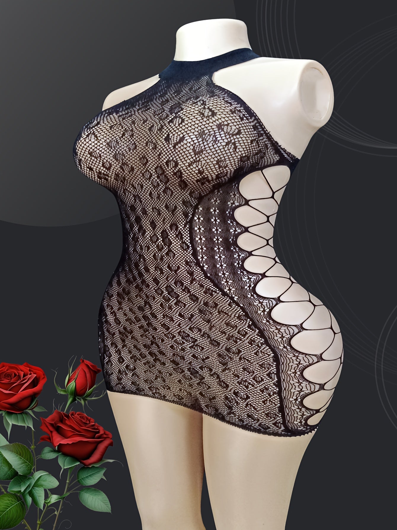 Женское платье-майка из сетчатой ткани с облегающим силуэтом, большой размер, с вырезами и леопардовым принтом