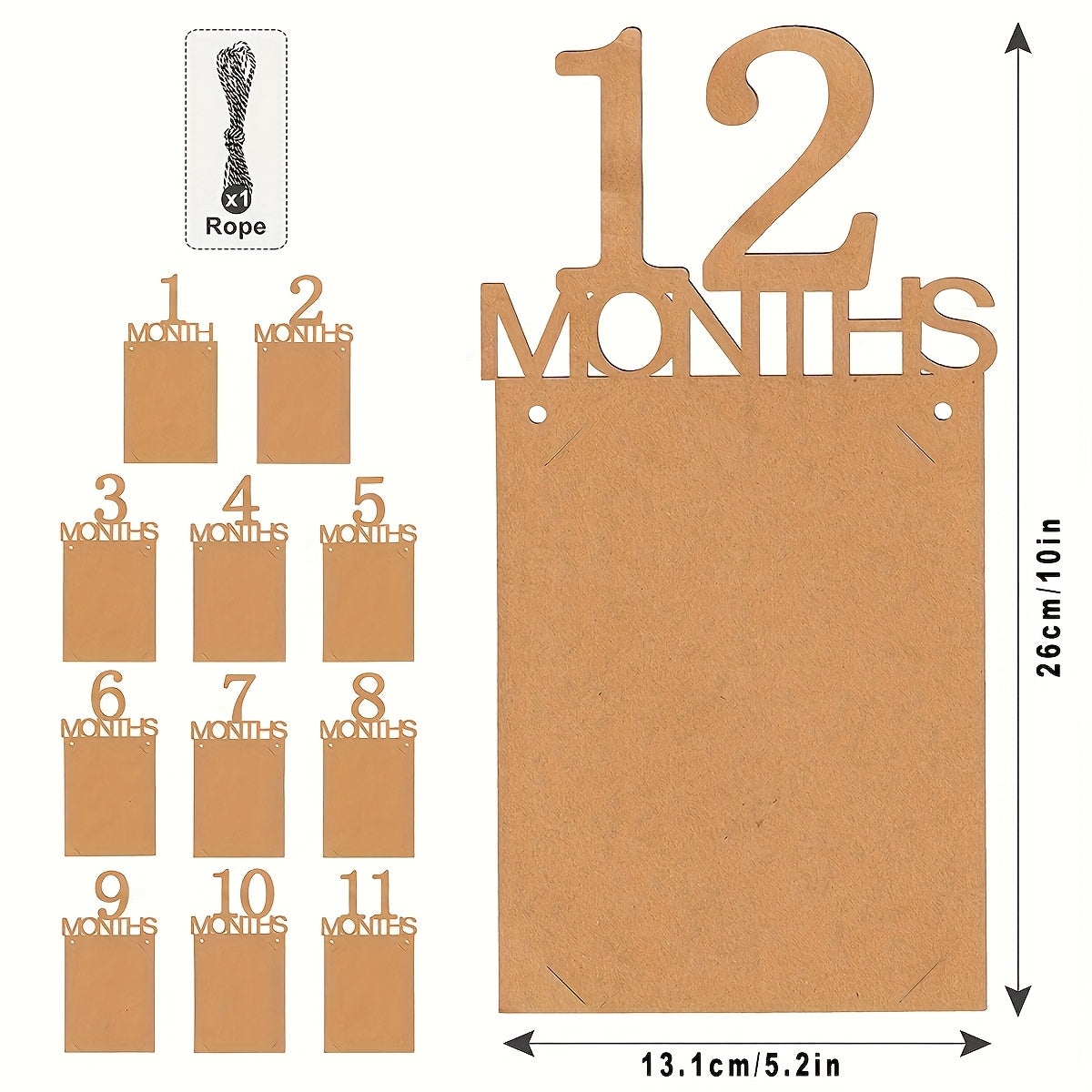 Baby Memory Album with Photo Banner and 12 Month Milestone Garland for Newborns and Toddlers